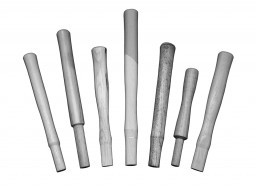 A set of fiberglass replacement hammer handles for trow and holden stone hammers