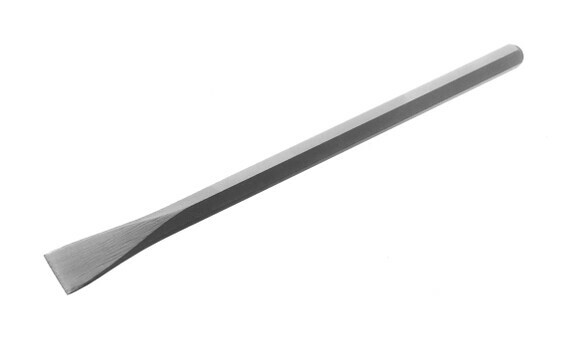 A steel flair chisel used for carving soft stone