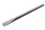 A steell flair chisel with teeth used for shaping softer types of stone