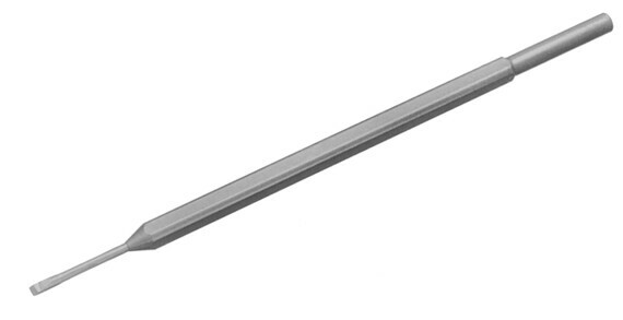 A thin eighth inch arbide tipped bantam chisel used for delicate carving