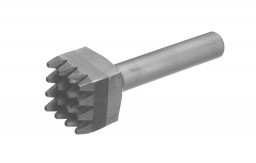 A carbide 16 point bushing chisel used for material removal