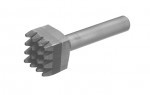 A carbide tipped bushing chisel with sixteen points for material removal