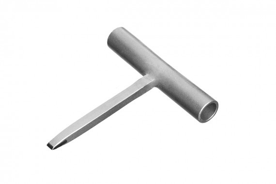 A carbide t handle scribe used for etching layout lines on stone surfaces