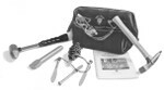A dry stone walling set consisting of stone hammers chisels points and tool bag