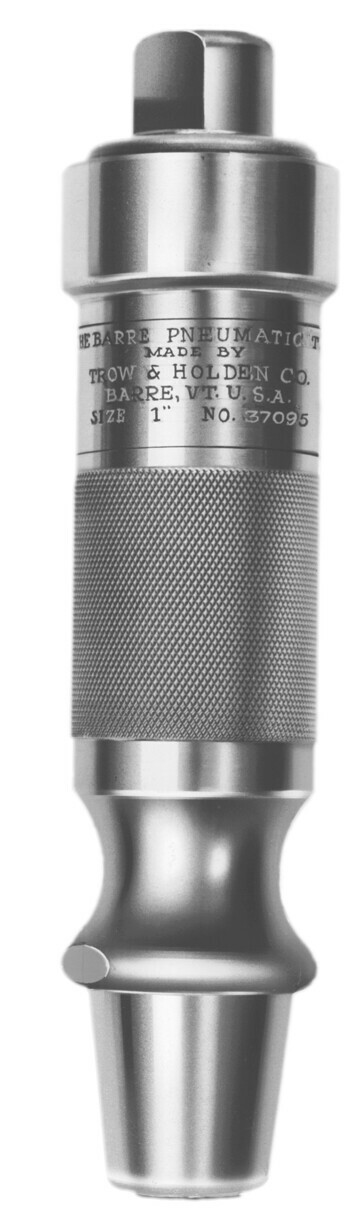 A closeup of the front of a type d pneumatic hammer