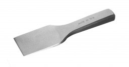 A steel slate chisel for splitting layered stone