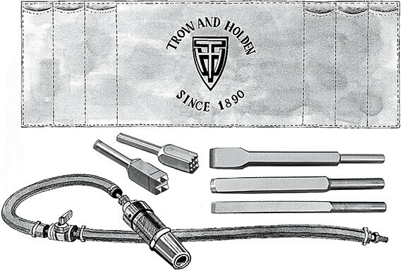 Pneumatic Hammer and Accessory Tools for Carving in Hard Stone