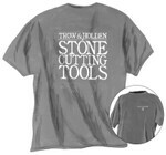 the back of a gray trow and holden branded t shirt