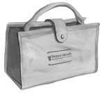 A closed leather tool bag with the trow and holden logo printed on the side