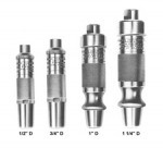 A selection of four type d pneumatic hammers used for shaping hard stone