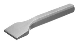 A hardened steel hand tool for shaping and trimming limestone and other soft stone