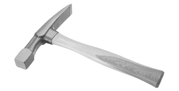 Rock pick with carbide chipping blade and steel striking head