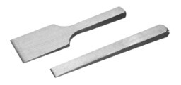 Steel slate chisels for splitting layered stone