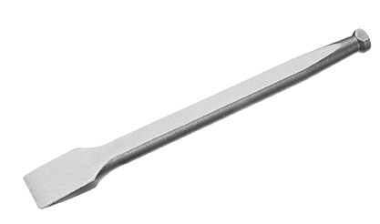 A steel mallet head chisel used for  carving and shaping soft stone