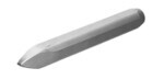 A steel hand point used for stone shaping