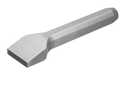 A steel offset hand set used for trimming soft types of stone