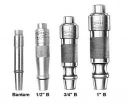 A set of type b pneumatic stone hammers used for carving and shaping soft stone